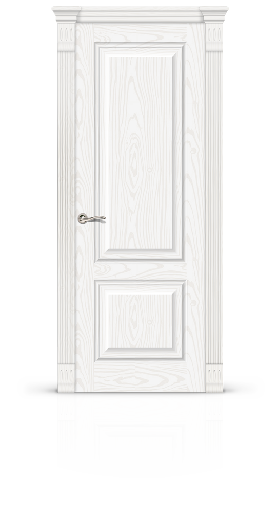 Межкомнатная дверь Малахит-1 глухая белый ясень 22055