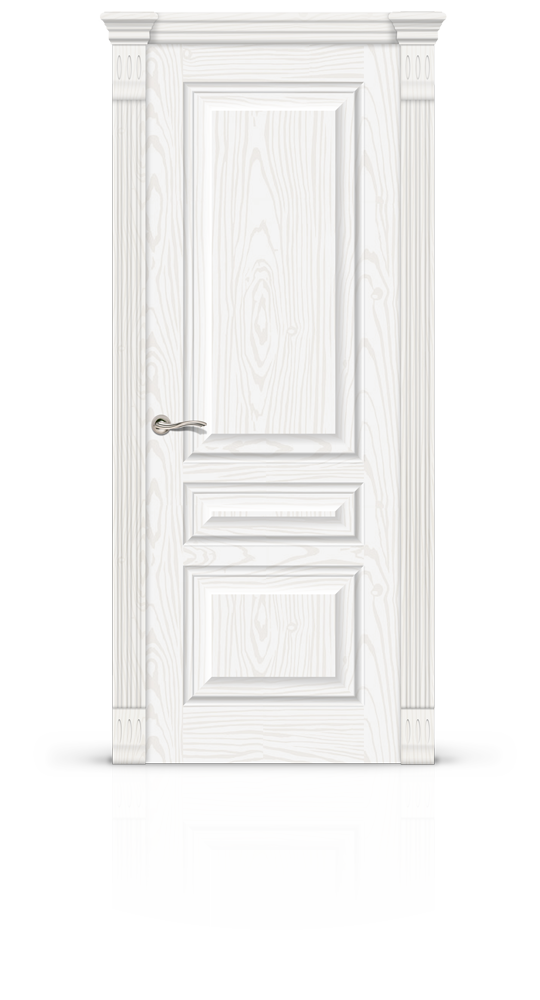 Межкомнатная дверь Малахит-2 остекленная белый ясень 22213