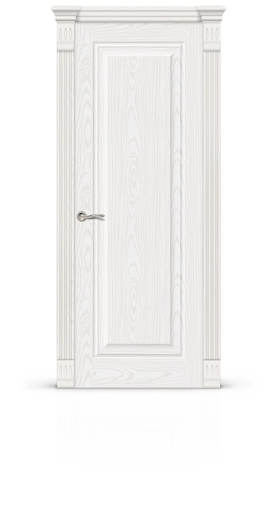 Межкомнатная дверь Малахит-4  остекленная белый ясень 22422
